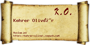 Kehrer Olivér névjegykártya